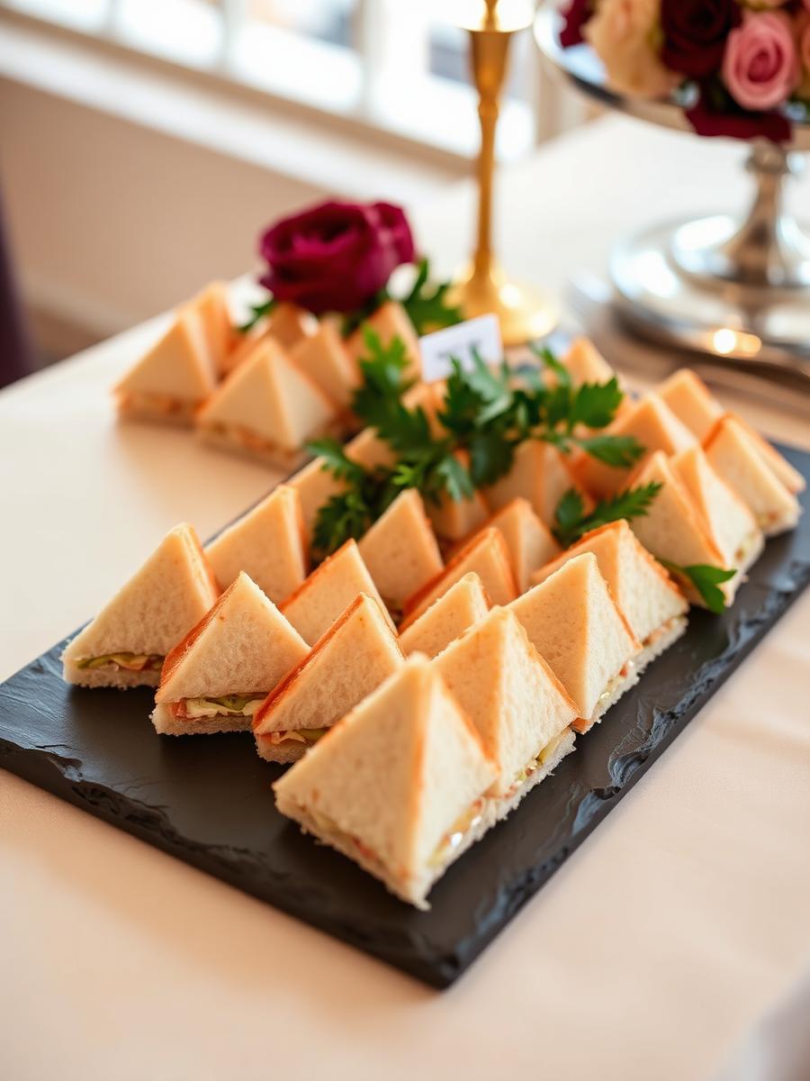 Sandwich platter on a slate board